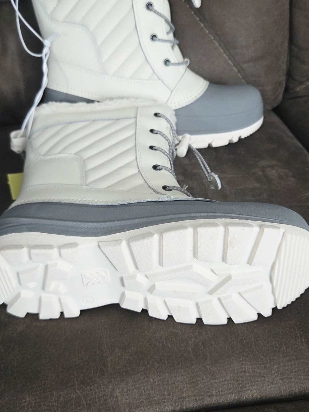 all in motion White and Gray Kids Snow Boots